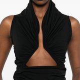 Top in jersey drappeggiato in nero Rick owens - donna 