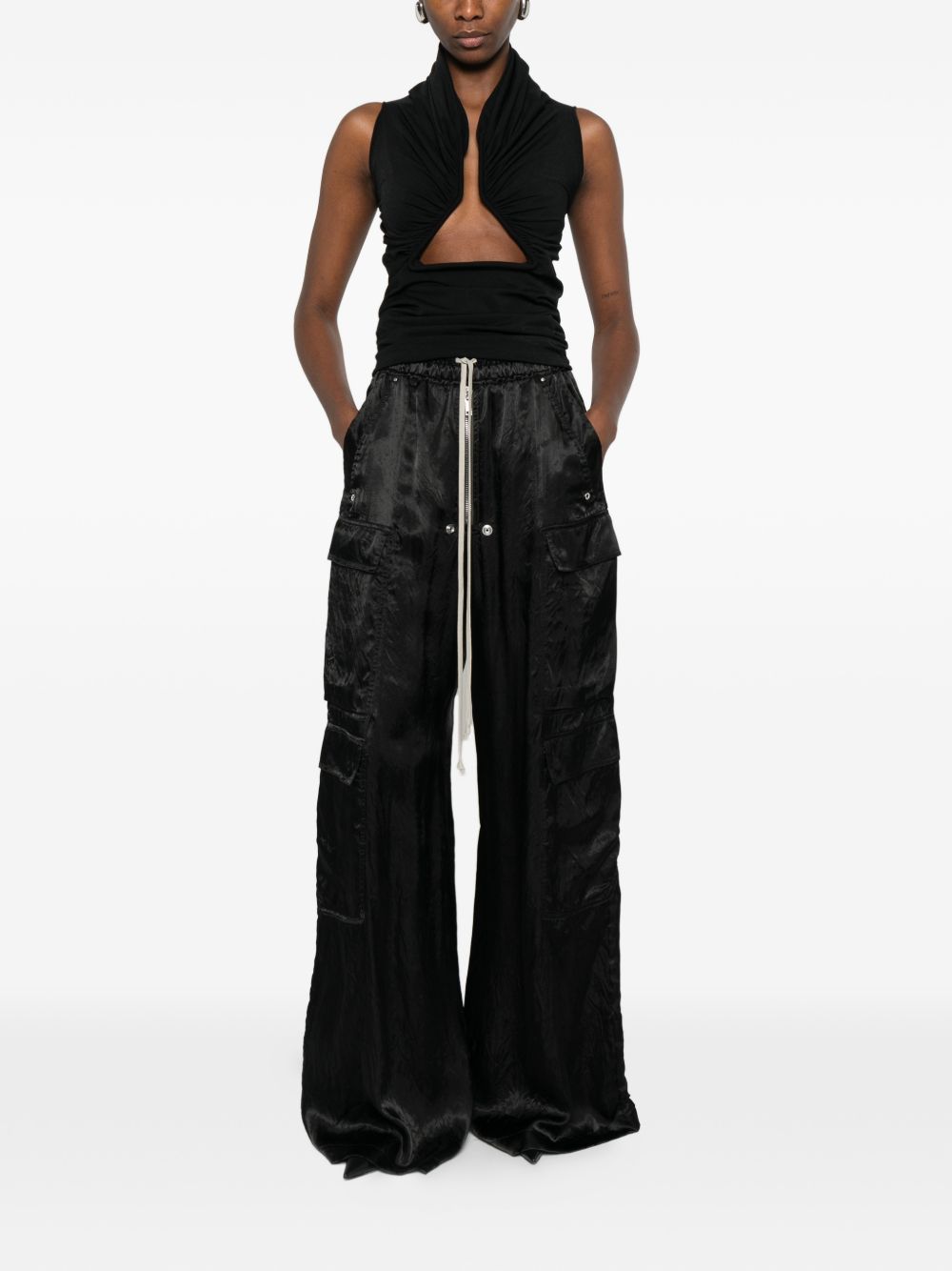Top in jersey drappeggiato in nero Rick owens - donna 