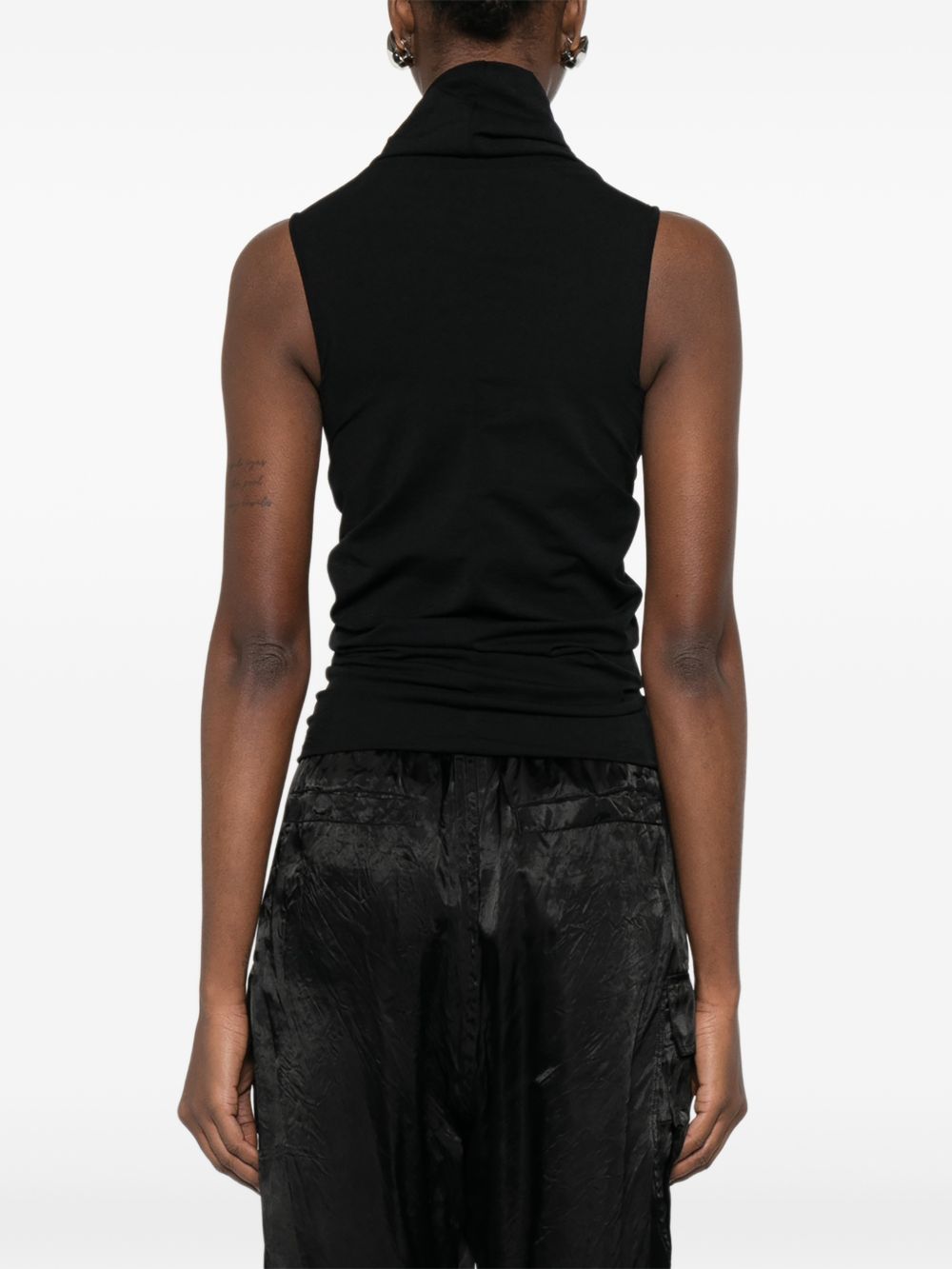 Top in jersey drappeggiato in nero Rick owens - donna 