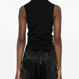 Top in jersey drappeggiato in nero Rick owens - donna 