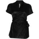 Top a maniche corte in nero Rick owens - donna 