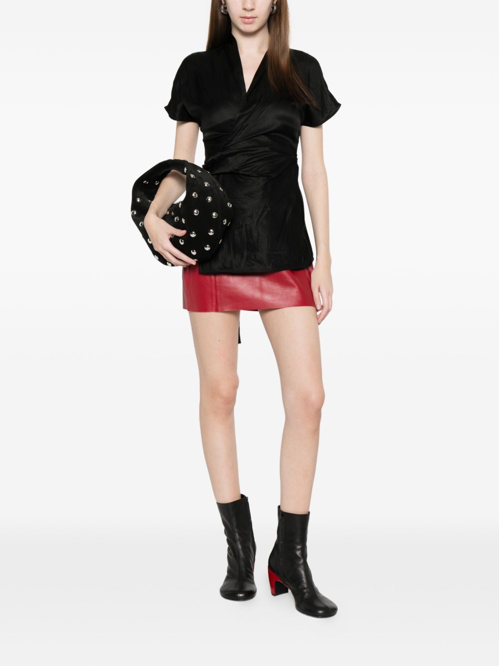 Top a maniche corte in nero Rick owens - donna 