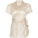 Top  a maniche corte in beige Rick owens - donna 