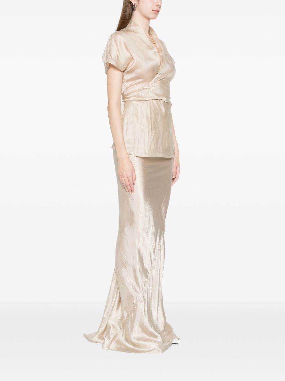 Top  a maniche corte in beige Rick owens - donna 