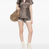 Top a maniche corte in grigio Rick owens - donna 