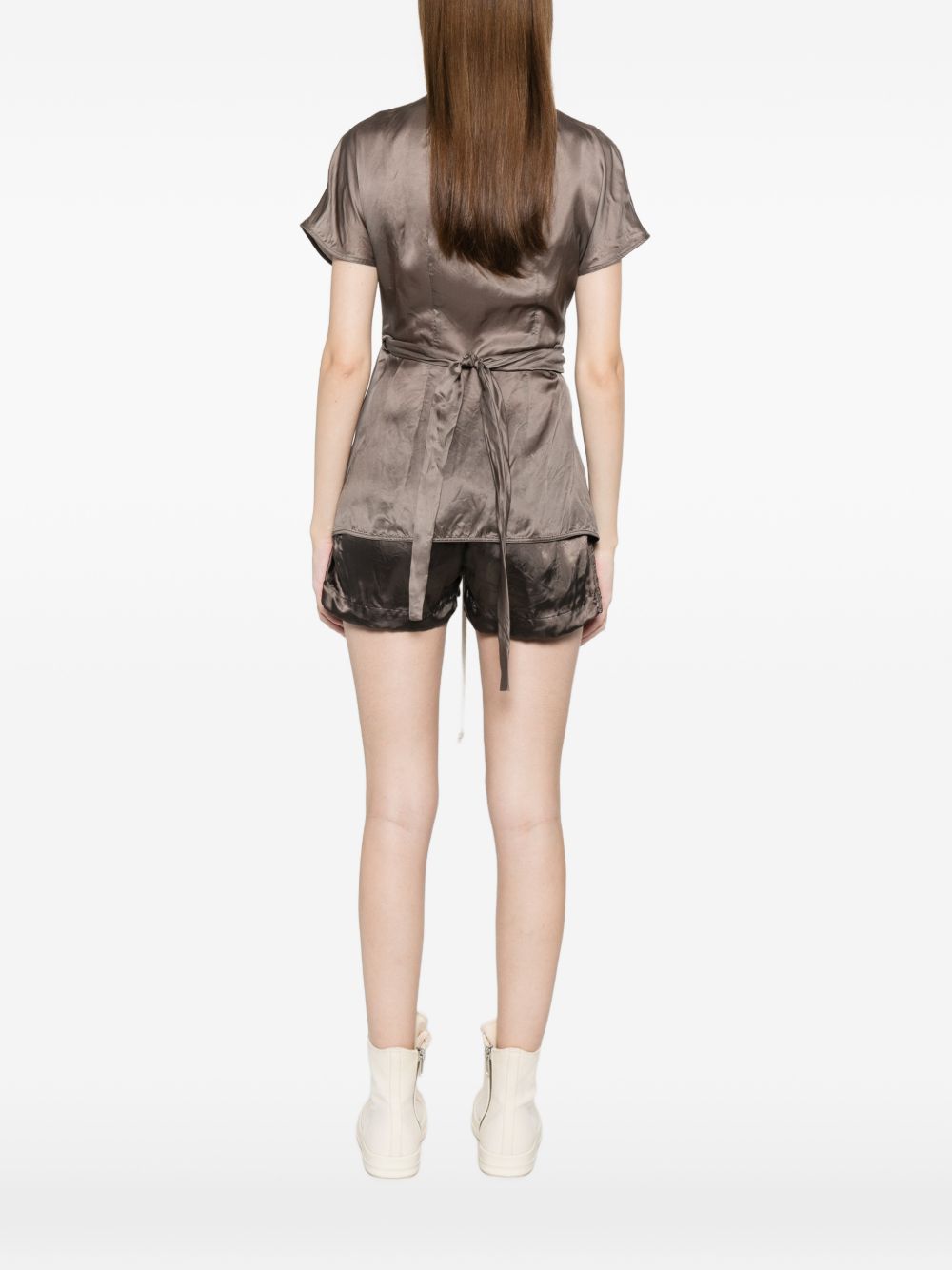 Top a maniche corte in grigio Rick owens - donna 