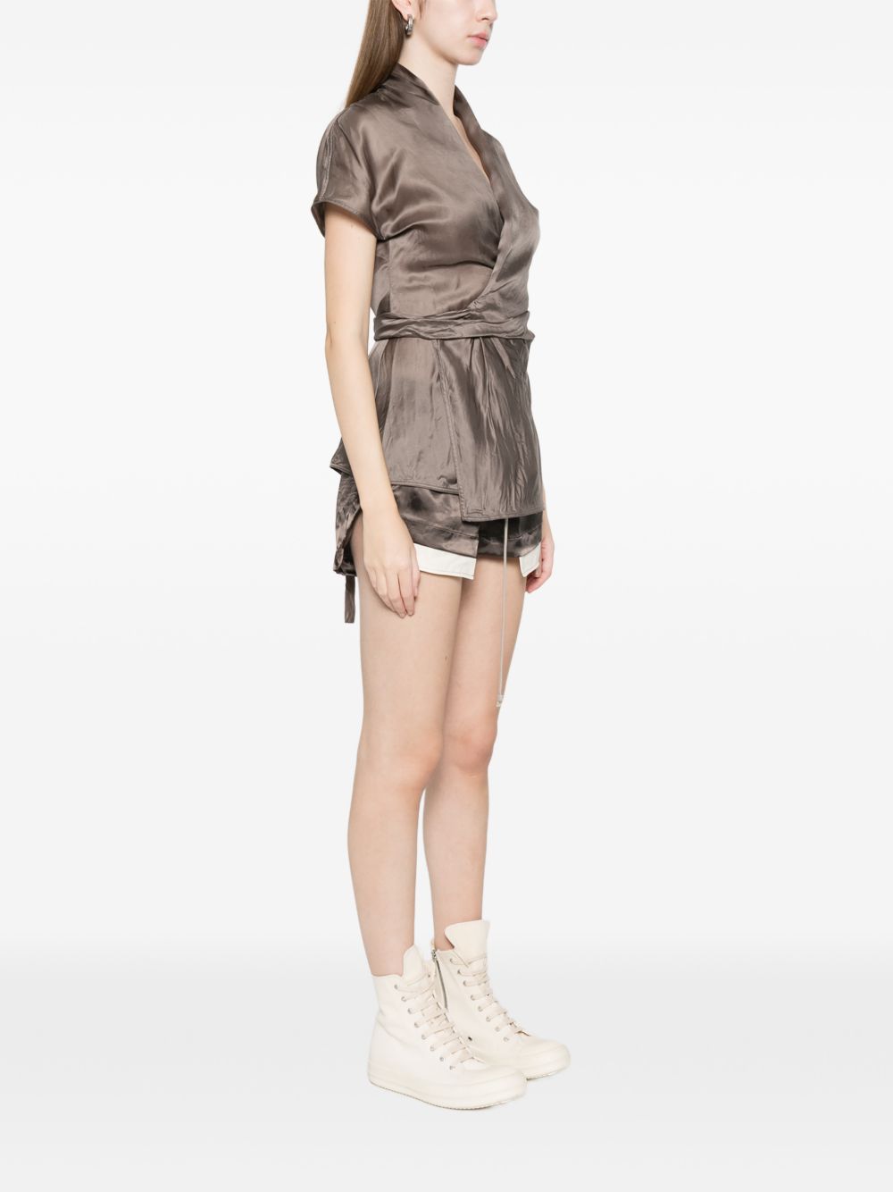 Top a maniche corte in grigio Rick owens - donna 
