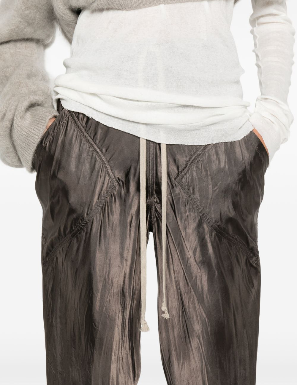 Pantaloni con coulisse in marrone Rick owens - donna 