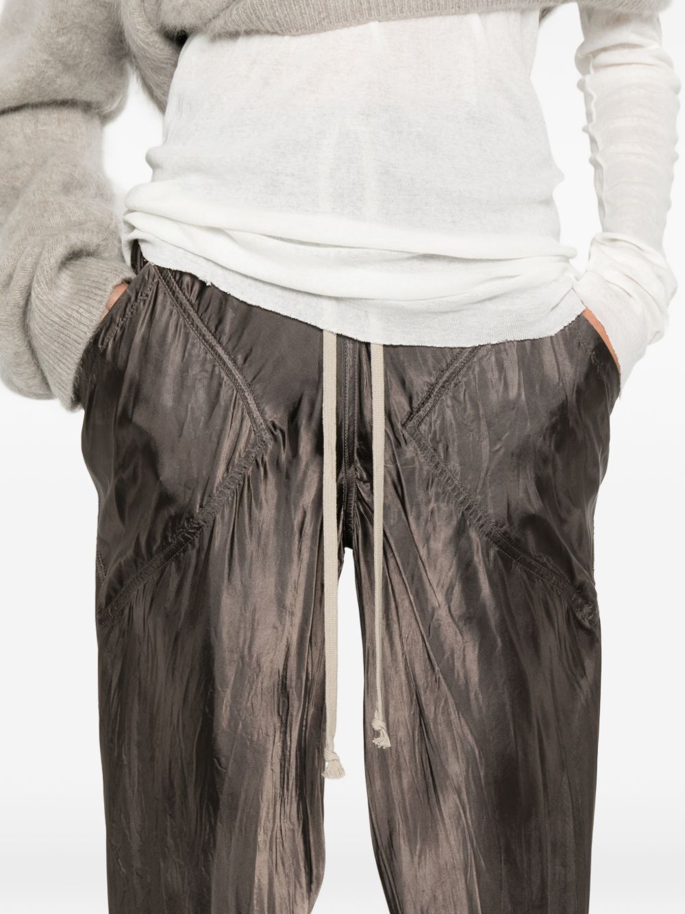 Pantaloni con coulisse in marrone Rick owens - donna 