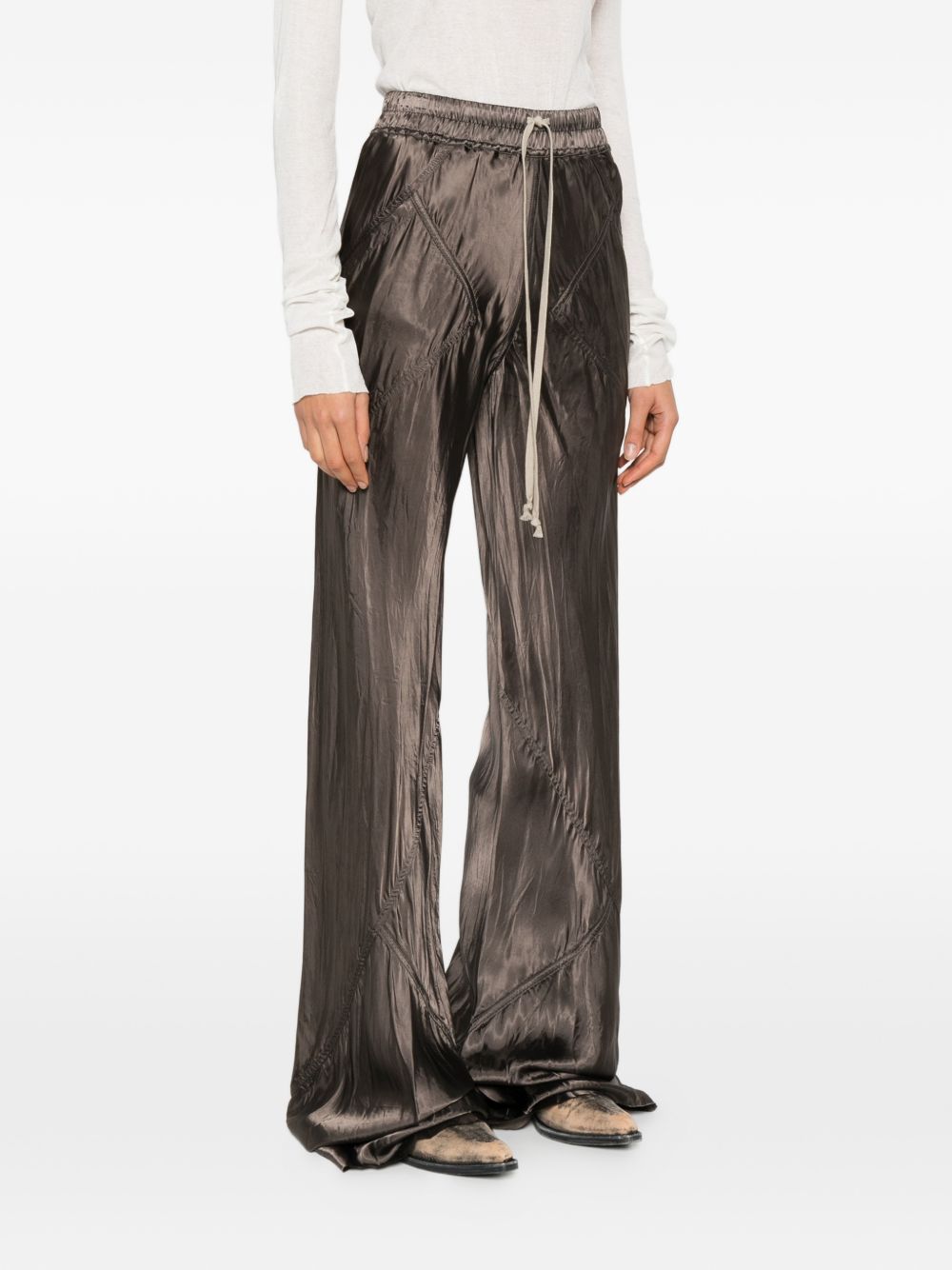 Pantaloni con coulisse in marrone Rick owens - donna 