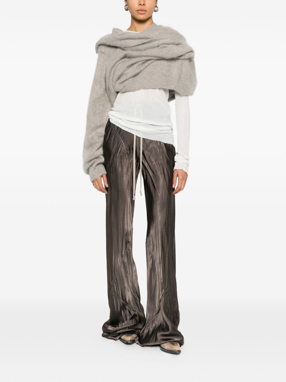 Pantaloni con coulisse in marrone Rick owens - donna 