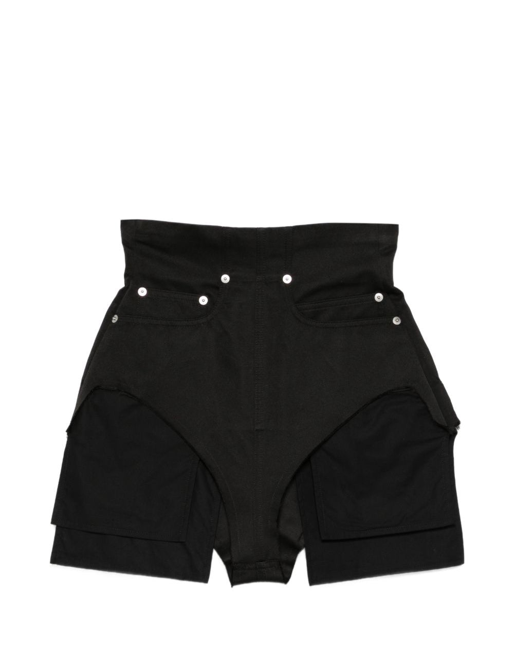 Pantaloncini con tasche e bottoni taglio dirt in nero Rick owens - donna 