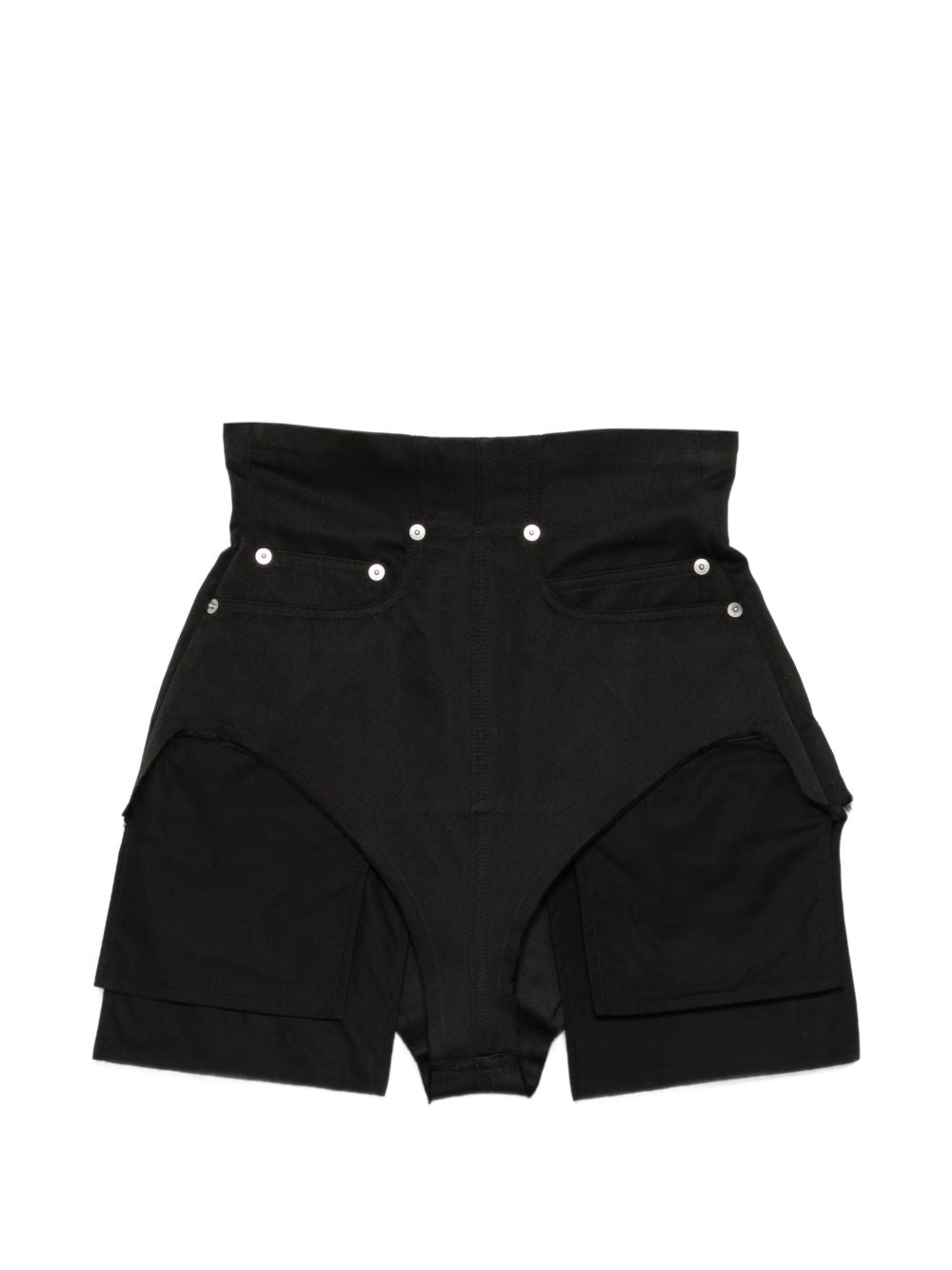 Pantaloncini con tasche e bottoni taglio dirt in nero Rick owens - donna 