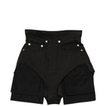 Pantaloncini con tasche e bottoni taglio dirt in nero Rick owens - donna 