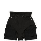 Pantaloncini con tasche e bottoni taglio dirt in nero Rick owens - donna 