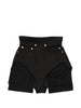 Pantaloncini con tasche e bottoni taglio dirt in nero Rick owens - donna