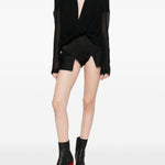 Pantaloncini con tasche e bottoni taglio dirt in nero Rick owens - donna 