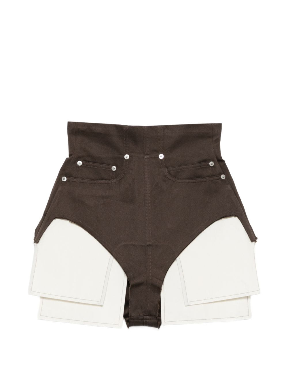 Pantaloncini con tasche e bottoni taglio dirt in marrone Rick owens - donna 