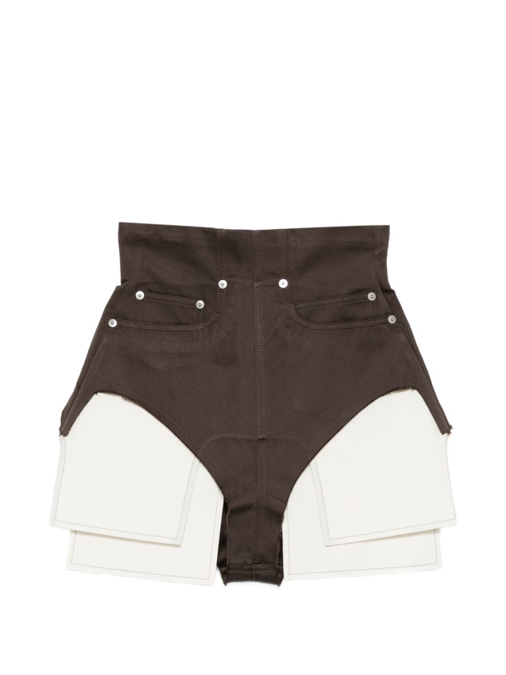 Pantaloncini con tasche e bottoni taglio dirt in marrone Rick owens - donna 
