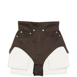 Pantaloncini con tasche e bottoni taglio dirt in marrone Rick owens - donna 
