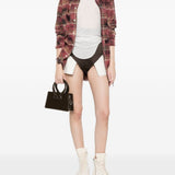Pantaloncini con tasche e bottoni taglio dirt in marrone Rick owens - donna 