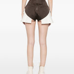 Pantaloncini con tasche e bottoni taglio dirt in marrone Rick owens - donna 