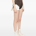 Pantaloncini con tasche e bottoni taglio dirt in marrone Rick owens - donna 