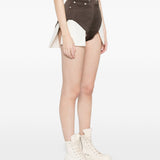 Pantaloncini con tasche e bottoni taglio dirt in marrone Rick owens - donna 
