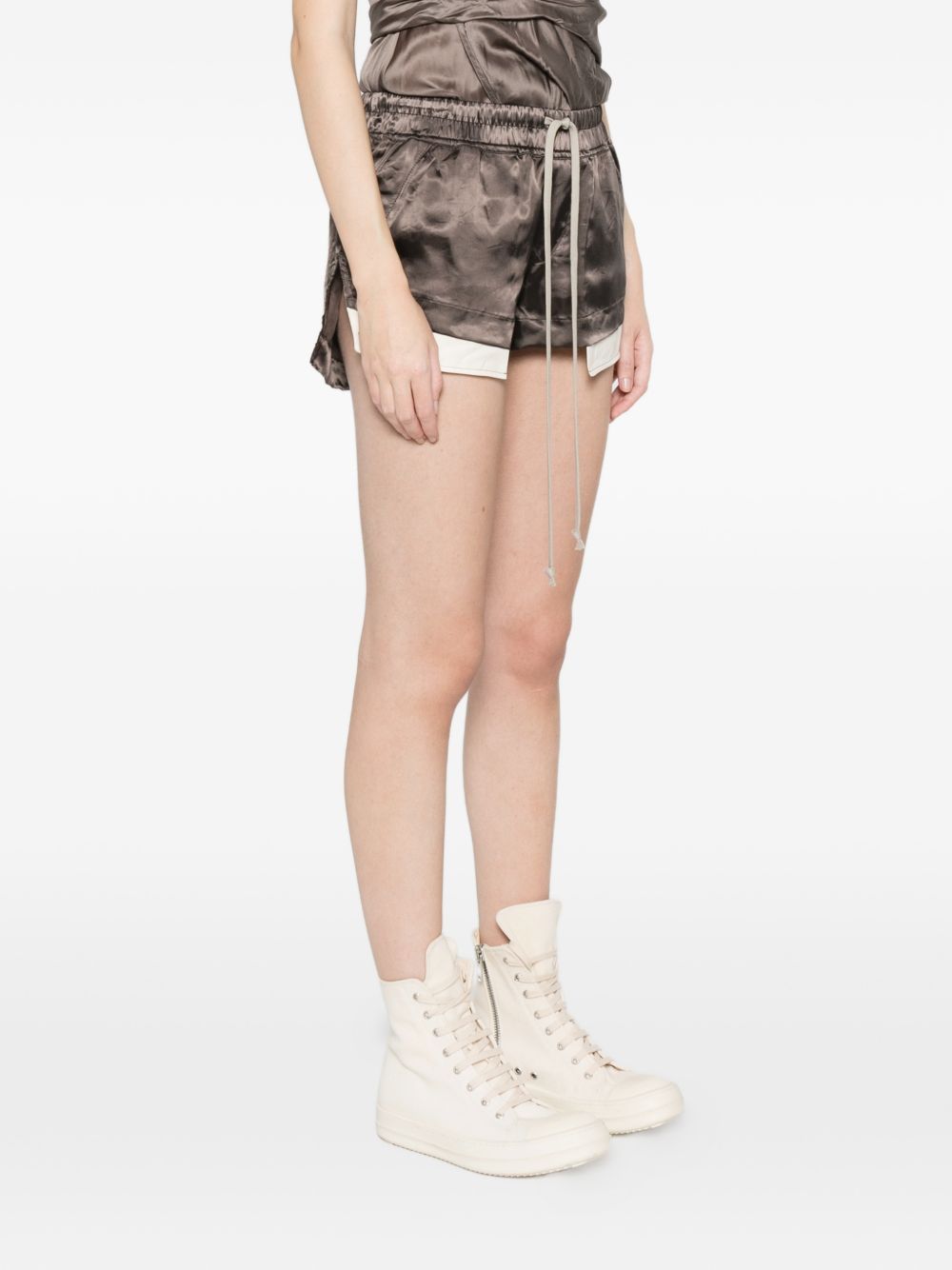 Pantaloncini con coulisse FOG BOXERS in marrone Rick owens - donna 