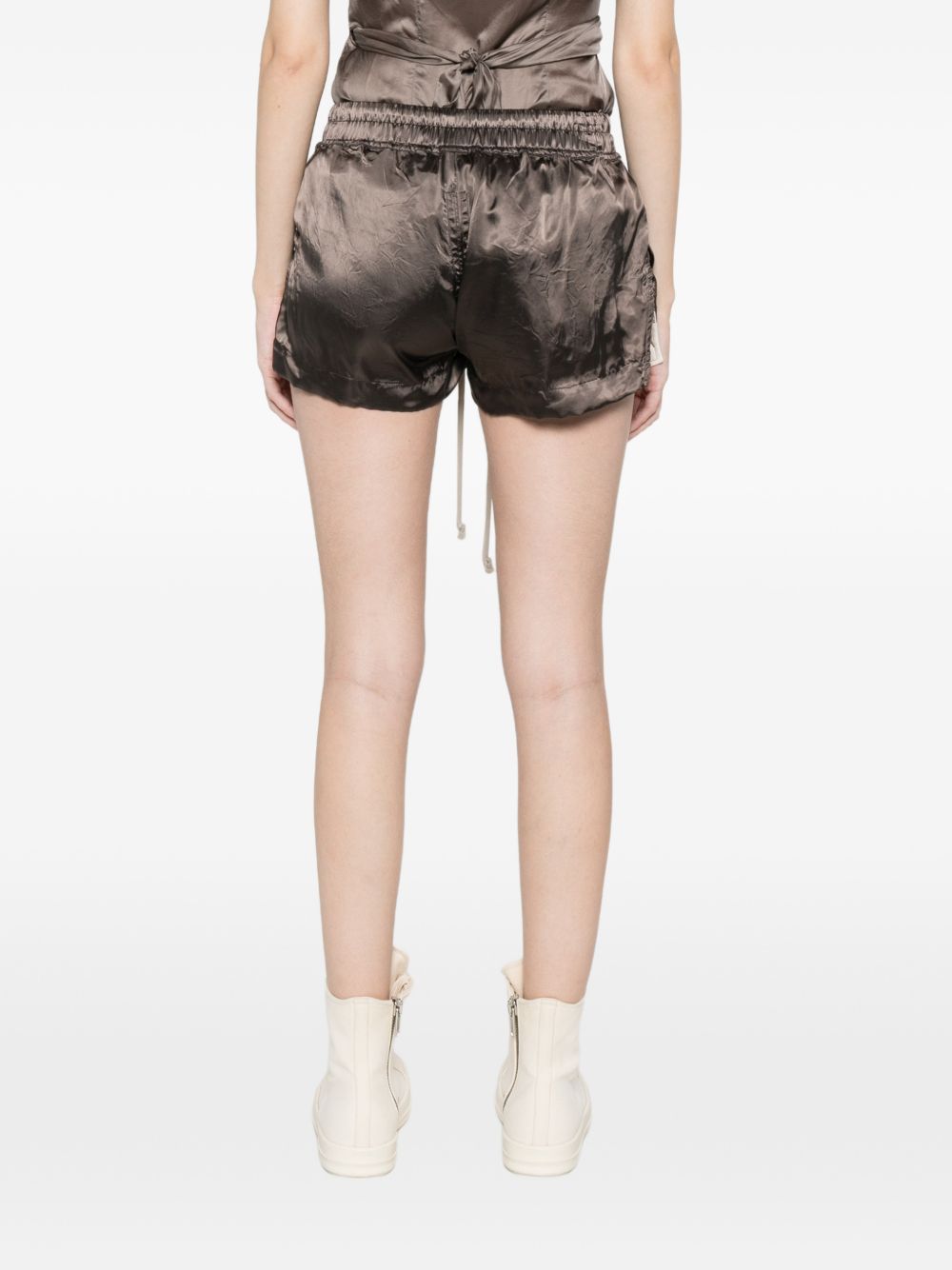 Pantaloncini con coulisse FOG BOXERS in marrone Rick owens - donna 