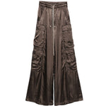 Pantaloni a gamba ampia cargobelas in marrone Rick owens - donna 