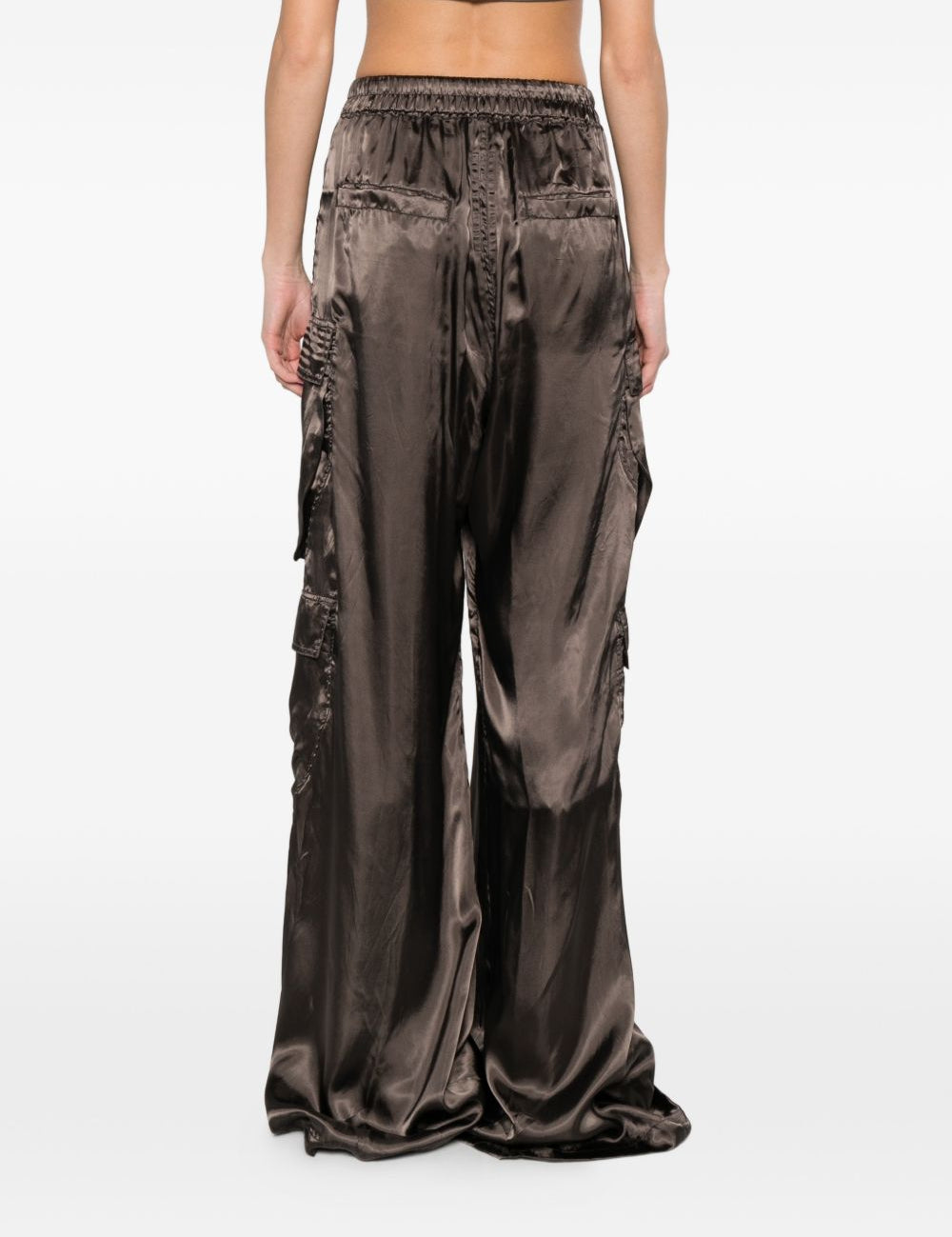 Pantaloni a gamba ampia cargobelas in marrone Rick owens - donna 