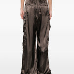 Pantaloni a gamba ampia cargobelas in marrone Rick owens - donna 