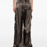 Pantaloni a gamba ampia cargobelas in marrone Rick owens - donna 