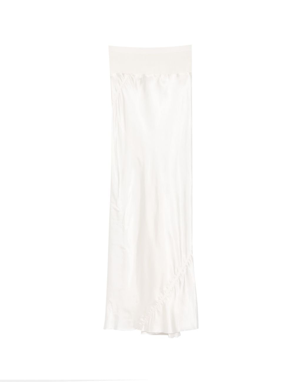 Gonna midi con finitura satinata in bianco Rick owens - donna 