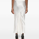 Gonna midi con finitura satinata in bianco Rick owens - donna 