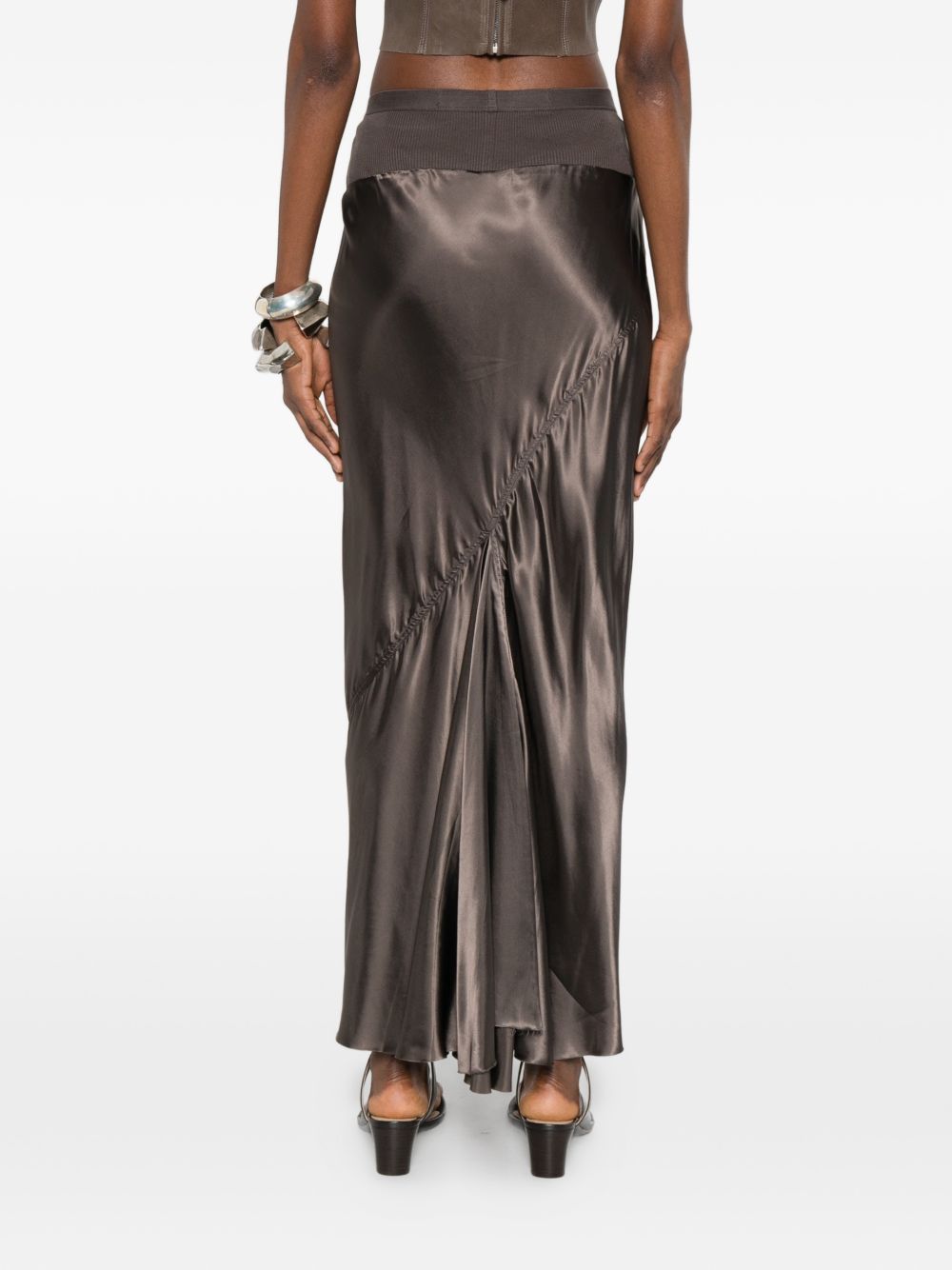 Gonna lunga con arricciatura in grigio Rick owens - donna 