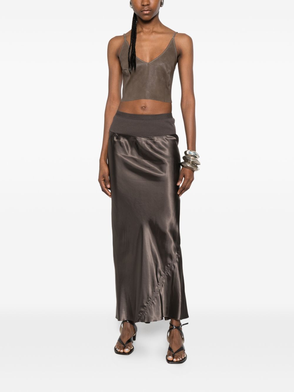 Gonna lunga con arricciatura in grigio Rick owens - donna 