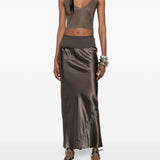 Gonna lunga con arricciatura in grigio Rick owens - donna 