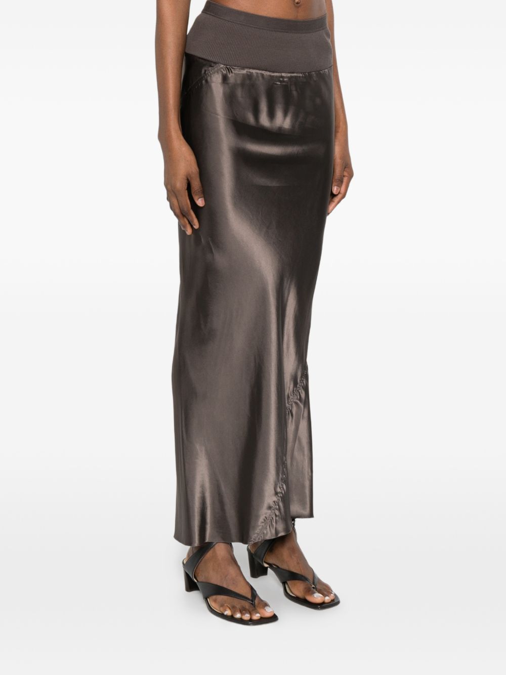 Gonna lunga con arricciatura in grigio Rick owens - donna 