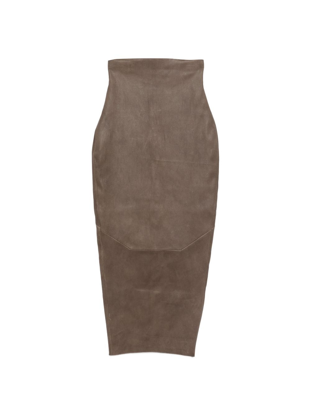 Gonna midi in pelle a vita alta in marrone Rick owens - donna 