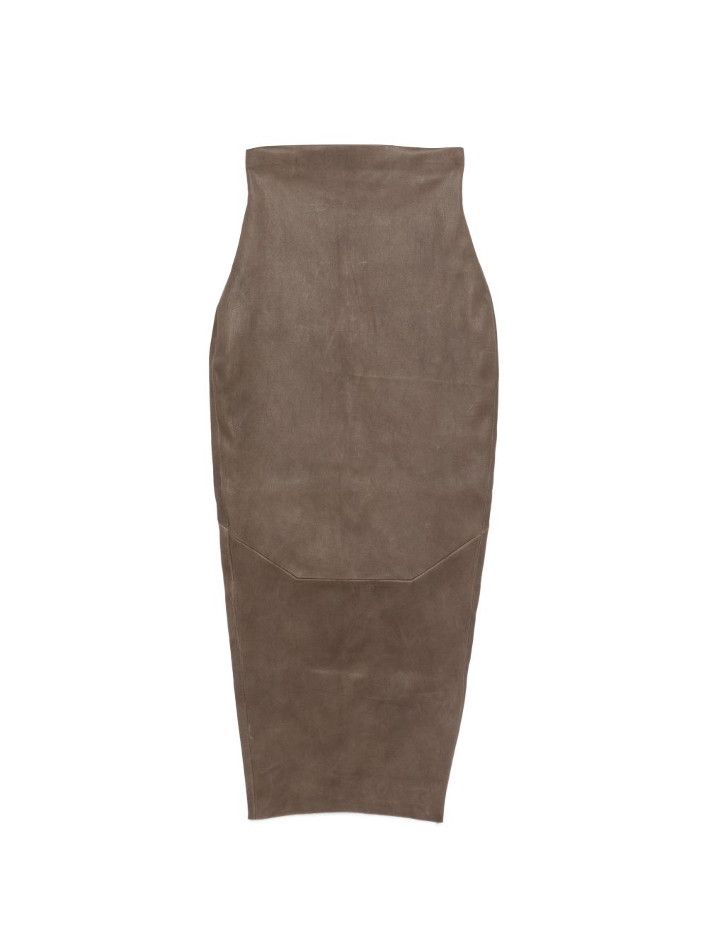 Gonna midi in pelle a vita alta in marrone Rick owens - donna 