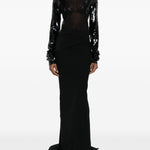 Gonna maxi coda in nero Rick owens - donna 
