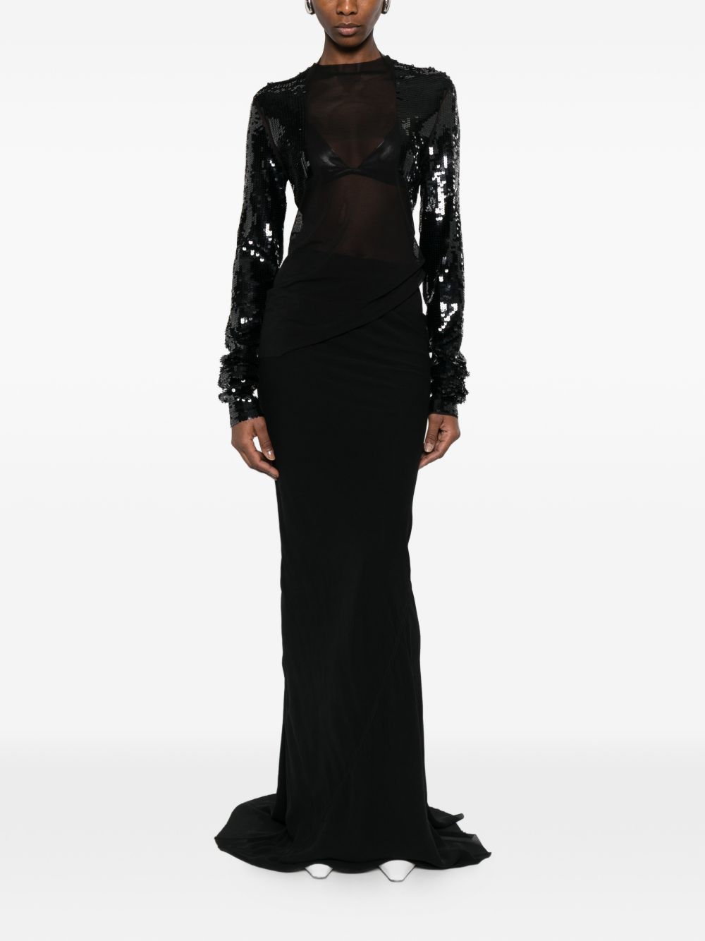 Gonna maxi coda in nero Rick owens - donna 