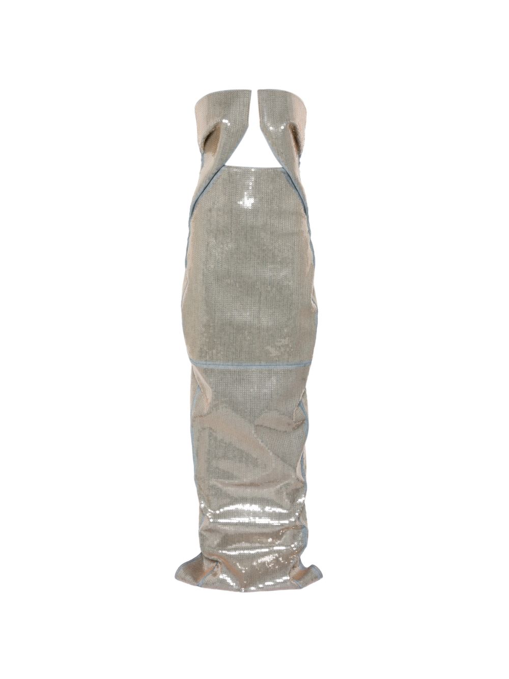Abito lungo con paillettes in argento Rick Owens - donna 