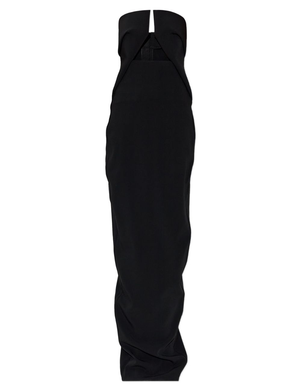 Abito lungo senza spalline con cut-out in nero Rick owens - donna 