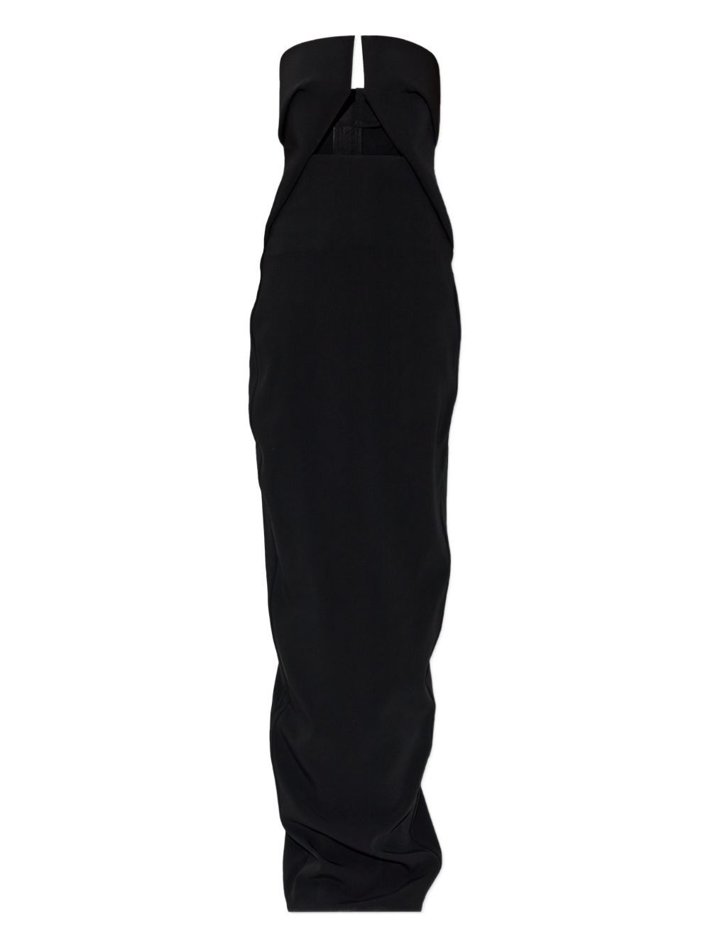 Abito lungo senza spalline con cut-out in nero Rick owens - donna 