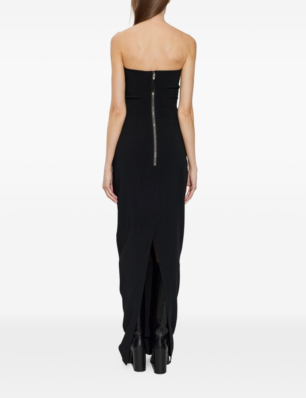 Abito lungo senza spalline con cut-out in nero Rick owens - donna 