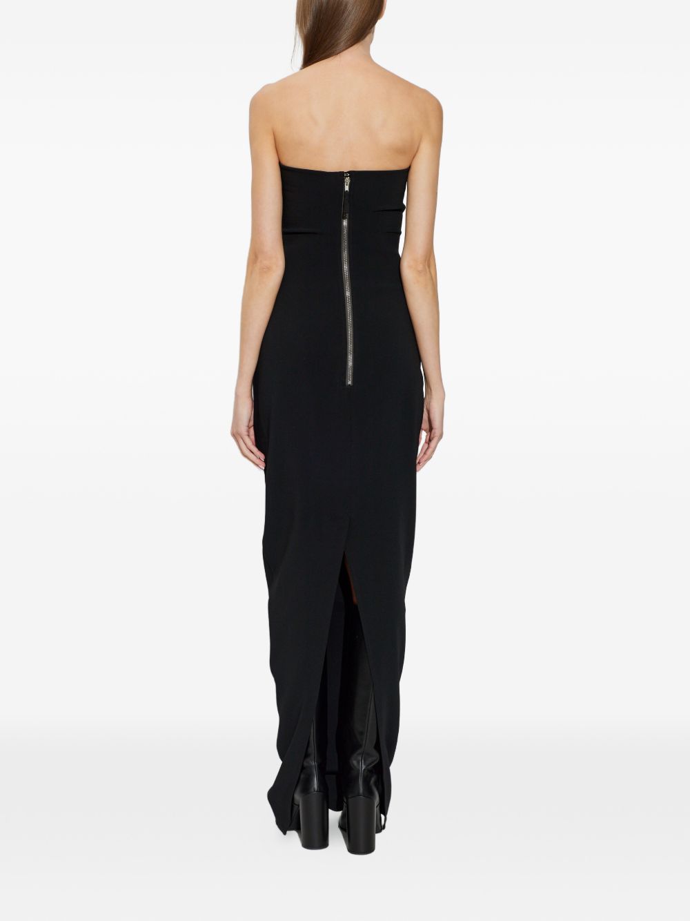Abito lungo senza spalline con cut-out in nero Rick owens - donna 