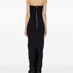 Abito lungo senza spalline con cut-out in nero Rick owens - donna 